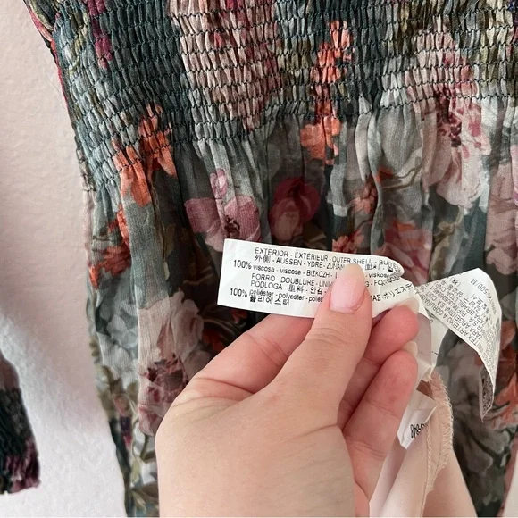 Zara Rare Viral Floral Sheer Midi Dress Sz M - Picture 9 of 11